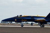 Blue Angels No 3 is taxiing to the take off