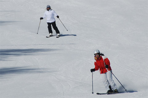 Bild02: Waghalsige Skifahrer