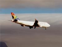 Boeing 747-444 / ZS-SAZ beim Anflug auf Kapstadt